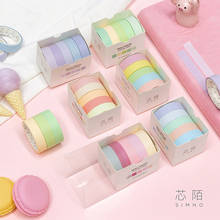 5pcs/set  Macarone solid Washi Tape Set Diy Masking Tape Cute Stickers School Suppliers Stationery Gift Presented 2024 - buy cheap