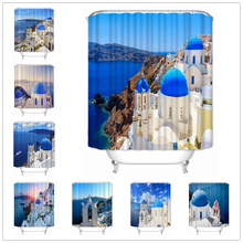 Meife-cortina de ducha de alta calidad, personalizada, de Grecia, impermeable, de tela de poliéster para Baño 2024 - compra barato