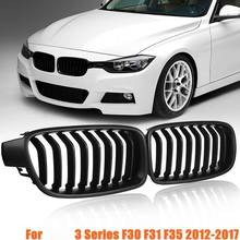 Rejilla delantera de riñón doble para BMW, accesorio de color negro con acabado mate, listón único, modelos Serie 3: F30, F31 y F35, años 2012 a 2018, NEW-F30 2024 - compra barato