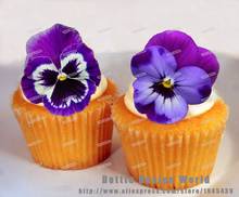 24 Purple Pansy Flower Edible Cake Topper Wafer Rice Paper Cupcake Topper Wedding Cake Decoration Birthday Cake Decor Supplier 2024 - buy cheap