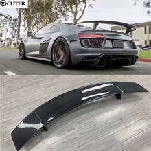 New R8 v Style Carbon Fiber Fiber Glass Rear Trunk Wing Spoiler for Audi R8 Gt V8 V10 Car Tail Lip 16-18 2024 - buy cheap