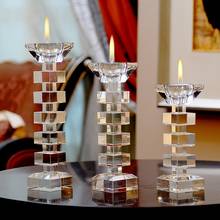 Castiçal de cristal em estilo festa, decoração de casamento, suporte de velas religioso, peças centrais de mesa 2024 - compre barato