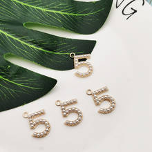5-word pearl diamond pendant hair accessories Bracelet Necklace Earrings DIY alloy accessories digital style craft  jewellery 2024 - buy cheap