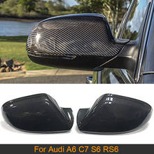 Carbon Fiber Rearview Mirror Covers Caps for Audi A6 C7 2012-2016 For A6 S6 RS6 2013-2016 Side Mirror Covers Caps Replacement 2024 - buy cheap