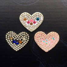 Accesorios de decoración para niños, 10 Uds., 3CM, rosa, blanco, diamantes de imitación en forma de corazón para hacer bricolaje, gorras de vestido para niños, accesorios de costura 2024 - compra barato