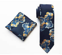 Ricnais-Conjunto de corbata para hombre, corbatas cuadradas de bolsillo y lujo para hombres, accesorios de boda, fiesta de negocios, corbatas a rayas florales para hombres 2024 - compra barato