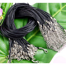 1.5mm 100Pcs Rubber Necklace Cord With Clasp adjustable Handmade Rubber Rope Pendant Charms Lobster Clasp String Jewelry DIY 2024 - buy cheap