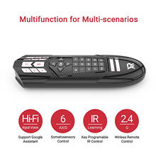 Wechip-ratón de aire inalámbrico R1 2,4G, dispositivo con 6 ejes, detección de movimiento, 31 teclas, Control remoto de aprendizaje IR, Control de voz inteligente para Smart TV 2024 - compra barato