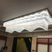 Hotel club hall wave-shaped bar rectangular living room crystal aisle jewelry store hall custom ceiling lamp 2024 - buy cheap