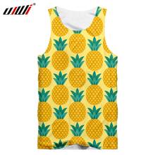 UJWI-Camiseta sin mangas con estampado 3D para hombre, prenda de vestir masculina con estampado de piña amarilla, de talla grande, camiseta sin mangas de verano 2024 - compra barato