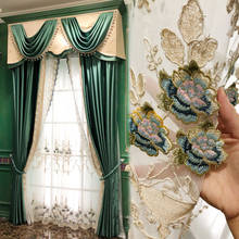 New style curtain simple Europe light luxury living room bedroom warm gauze window gauze luxury Embroidery Flower 2024 - buy cheap