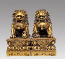 Ym 306 par grande de figura de estátua do cão leão foo chinês em bronze, tamanho grande, 10 polegadas 2024 - compre barato