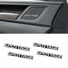 Insignia de aluminio para coche KIA Sportage, emblema adhesivo decorativo 3D, accesorios de audio, 4 Uds., 2016, 2017, 2018 2024 - compra barato