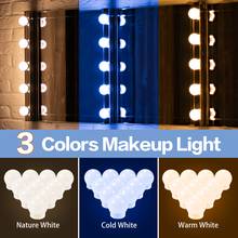 Luminária usb tipo hollywood para decoração interna, 3 cores, lâmpada de parede 12v dimerizável, iluminação para maquiagem, interruptor por toque, lâmpada de beleza led 2024 - compre barato