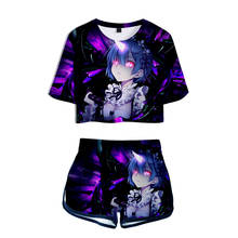 Nes Two Pieces sets Anime Re:life in a Different World from Zero T-shirts shorts Pants Dew navel Sport Girls Short Sleeve Suits 2024 - buy cheap