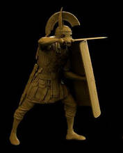 Figura de resina 1/24, soporte de guerrero antiguo con escudo, modelo sin montar, Kit de construcción 2024 - compra barato