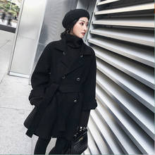 Sashes Large Size Autumn Winter Women Woolen Cashmere Coat Short Paragraph 2019 New Classic Fashion Loose Woolen Outwear f176 2024 - buy cheap