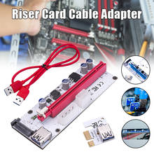 Pcie riser-placa adaptadora riser 1x para 16x, extensão gráfica alimentada, 6 pinos para placa, gpu, mineração de bitcoin, litecoin, adaptador riser 2024 - compre barato