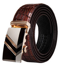 Fashion Casual Men's Leather Belts Luxury Famous Brand Crocodile Leather Strap Automatic Buckle Belt For Men DiBanGu 2024 - buy cheap