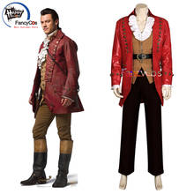 Movie Beauty and the Beast Gaston Cosplay Luke Evans Costume Halloween Masquerade Costumes Red Coat Suit 2024 - buy cheap