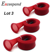 Exceepand 3 Pieces Red Casting Fishing Rod Sleeves 30 mm Width Fishing Rod Cover Pole Socks Jacket 2024 - buy cheap