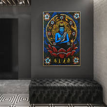 Modern Abstract Canvas Oil Painting Lotus Buddha Wall Art Pictures Faith Canvas Prints Poster For Living Room Home Decoration 2024 - buy cheap