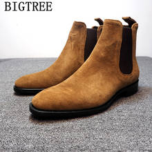 Botas Chelsea para hombre, botines de vestir formales, de talla grande, de gamuza italiana, zapatos informales, 2021 2024 - compra barato