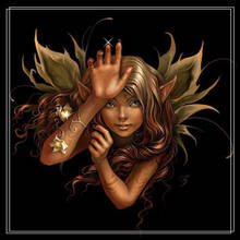 Алмазная 5D картина «сделай сам», Цветочная фея, маленькая девочка с крыльями, угловая Алмазная Вышивка крестиком, мозаика, настенная наклейка, подарок 2024 - купить недорого
