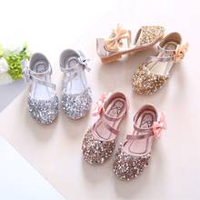 1 3 5 7 10 12 Years Children Fashion  Bow Baby Girl'S Princess Dress Beach Glitter Leather Shoes Kids Summer Dance Sandals 2021 2024 - buy cheap