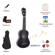 Ukulele de madeira sapele de 21 polegadas, conjunto de ukulele com 4 cordas, para iniciantes ou jogadores básicos, instrumento musical 2024 - compre barato