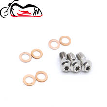 Paquímetro de titânio para motocicleta, parafuso m10 * 1.25mm/1.0mm, para mangueira de freio e paquímetro principal, compatível com honda yamaha e kawasaki 2024 - compre barato