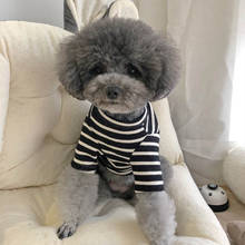 Мягкая рубашка для питомца в полоску, базовая одежда в Корейском стиле для щенков, одежда для маленьких и средних собак, костюм для Мопса 2024 - купить недорого