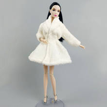 White Winter Outwear Fur Overcoat Jacket Coat for Barbie Doll Outfits Clothes for 1/6 BJD Dolls Accessories Toys For Children 2024 - buy cheap