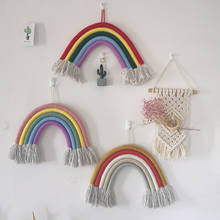 Kids Girl Room Decor Rainbow Hand-woven Hanging Ornaments Wall Decoration Hanging Kindergarten Classroom Wall Decor 2024 - buy cheap