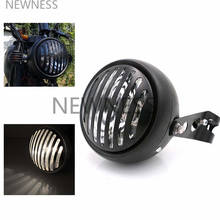Motorcycle Grill Headlight Bracktes Motorbike Retro Headlight Scooter Vintage Front Light Round Headlamp For Harley Cafe Racer 2024 - buy cheap