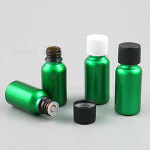 Botella de muestra de líquido e para Perfume, recipiente de vidrio verde con tapa a prueba de niños, color blanco y negro, 15ML, 20ML, 12 piezas 2024 - compra barato