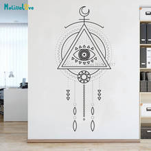 Design dos olhos geometria shaman yoga mandala adesivo estúdio de yoga decalque boho decalques quarto casa adesivos bb536 2024 - compre barato