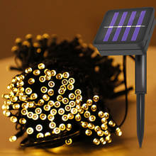 Guirnalda de luces LED solares para exteriores, 50/100/200 luces LED de hadas para boda, fiesta, jardín, decoración de Navidad 2024 - compra barato