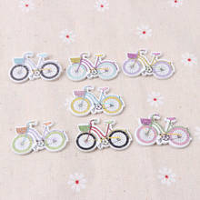 Botões decorativos de madeira para bicicleta, padrão de cores mistas, faça você mesmo, para scrapbooking, artesanato, 21x32mm, 20 peças 2024 - compre barato