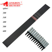 12PCS Linkboy Archery 100% 3k Pure Carbbon Arrows Shaft ID6.2MM Spine250-600 Insert and 100gr Tips for Compound Bow Hunting 2024 - buy cheap