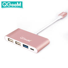 QGeeM USB C Type-c 3.1 to USB 3.0 Cable 4 in 1 USB C HUB  Support OTG USB-C 4 in 1 3 Ports Hub for Macbook for Google Pixel 2024 - buy cheap