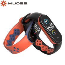 Pulsera de silicona para xiaomi Mi Band 5, correa de repuesto de doble color, pura 2024 - compra barato