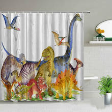 Cartoon Dinosaur Shower Curtains Lovely Animal Printed Kids Bathroom Decor Waterproof Curtain Toilet Partition Polyester Cloth 2024 - buy cheap