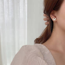 Retro white shell butterfly earrings long back hanging earrings European and American women fashion earrings jewelry 2024 - buy cheap