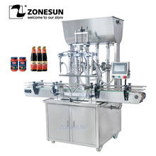 ZONESUN Automatic Pineapple Jam Paste Bottling Filling Machine 4 Heads Food Peanut Butter Viscous Liquid Pack Filler 2024 - buy cheap