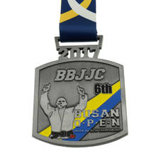 Custom Zinc Alloy BJJ Jiu-Jitsu Medal cheap custom antique silver medals with ribbons 2024 - buy cheap