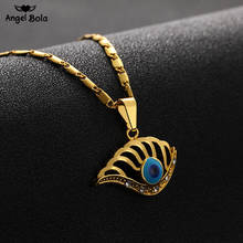 Trendy Turkish Crystal Evil Eye Pendant Muslim Middle East  Necklace Women Gold Color Jewelry Choker Lucky Islamic Allah Jewelry 2024 - buy cheap