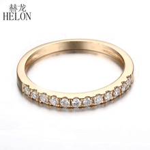 HELON Solid 10k Yellow Gold Pave Round SI/H Natural Diamonds Half Eternity Wedding Anniversary Band Women Trendy Fine Jewelry 2024 - buy cheap