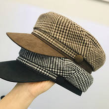 Winter Cotton Hats for Women Plaid Newsboy Hat Retro Casquette Octagonal Baker Boy Hat Adjustable Visor Hat New Fashion 2020 2024 - buy cheap