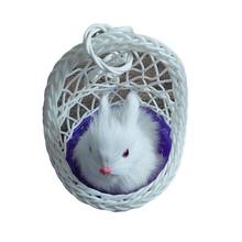 Decoración de conejo de Pascua en miniatura, figurita de Animal de liebre, artesanía de resina, Mini adorno de jardín, accesorios de bricolaje, decoración de fiesta, 2 unids/set por juego 2024 - compra barato